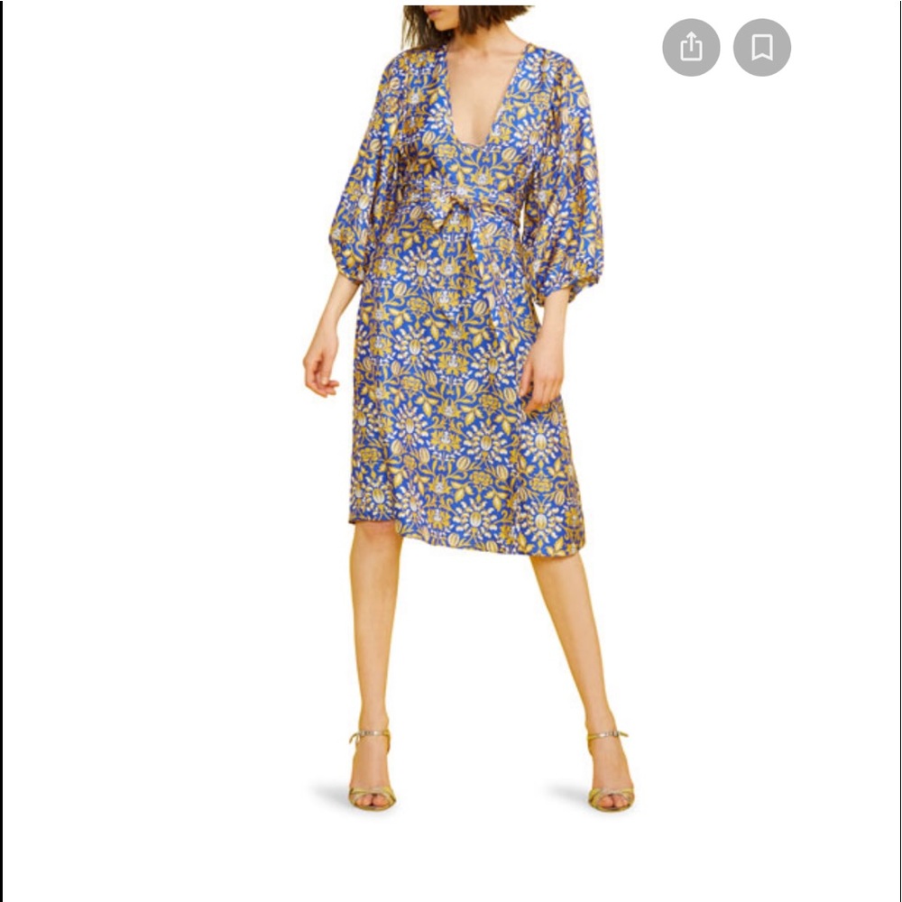 Cynthia Rowley Silk and Gold Metallic Dress Size 0 - Picture 4 of 7